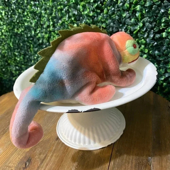 RARE Ty Beanie Baby - Iggy the Iguana with Tie Dye Fabric & Tag Errors - Picture 3 of 11